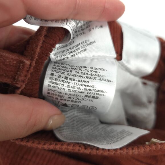 LEVIS 70s High Rise Flare Corduroy Pants Vintage Brown Indie Hipster Beachy Boho - Picture 10 of 10